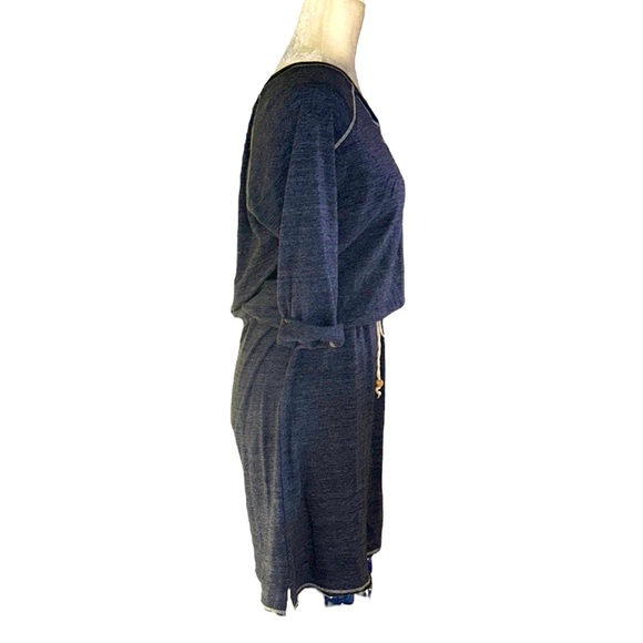 Nation Ltd Abbot Kinney Drawstring Heathered Blue Mini Dress in Nation Navy - M - Picture 7 of 14